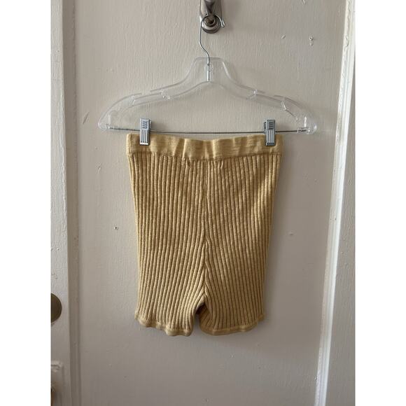 Free People Yellow Two Piece Button Up Sweater Short Set Ribbed | XS - Picture 5 of 7